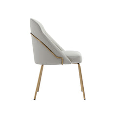 Gracie Dining Chair in Stone and Gold - Ornate Home