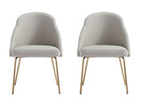 Gracie Dining Chair in Stone and Gold (set of 2) - Ornate Home