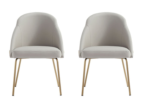 Gracie Dining Chair in Stone and Gold (set of 2) - Ornate Home