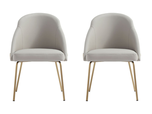 Gracie Dining Chair in Stone and Gold (set of 2) - Ornate Home