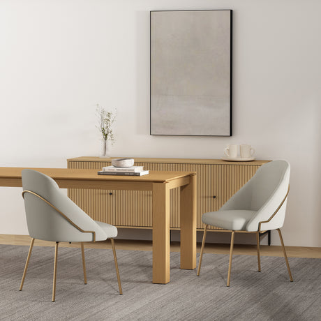 Gracie Dining Chair in Stone and Gold (set of 2) - Ornate Home