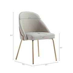 Gracie Dining Chair in Stone and Gold (set of 2) - Ornate Home