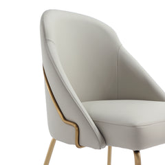 Gracie Dining Chair in Stone and Gold (set of 2) - Ornate Home