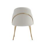 Gracie Dining Chair in Stone and Gold (set of 2) - Ornate Home
