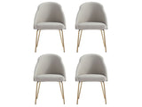 Gracie Dining Chair in Stone and Gold (set of 4) - Ornate Home