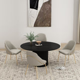 Gracie Dining Chair in Stone and Gold (set of 4) - Ornate Home