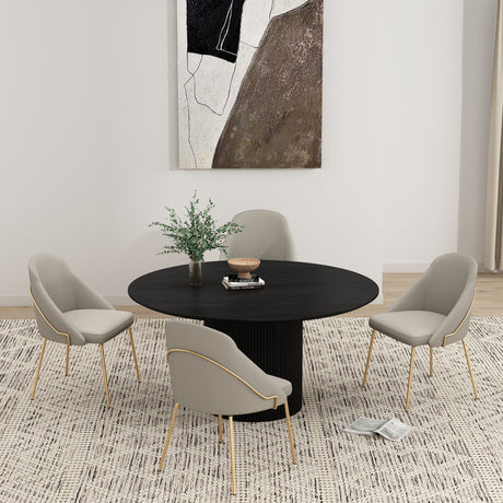 Gracie Dining Chair in Stone and Gold (set of 4) - Ornate Home