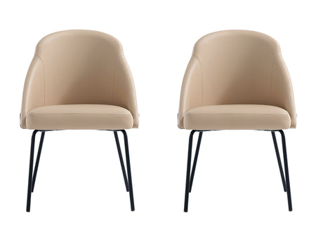 Gracie Dining Chair in Tan and Black (set of 2) - Ornate Home