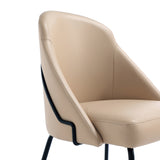 Gracie Dining Chair in Tan and Black (set of 2) - Ornate Home