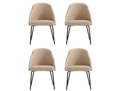 Gracie Dining Chair in Tan and Black (set of 4) - Ornate Home