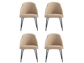 Gracie Dining Chair in Tan and Black (set of 4) - Ornate Home