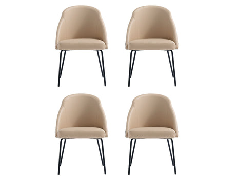 Gracie Dining Chair in Tan and Black (set of 4) - Ornate Home