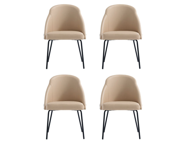 Gracie Dining Chair in Tan and Black (set of 4) - Ornate Home