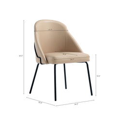 Gracie Dining Chair in Tan and Black (set of 4) - Ornate Home