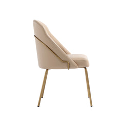 Gracie Dining Chair in Tan and Gold - Ornate Home