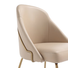 Gracie Dining Chair in Tan and Gold (set of 2) - Ornate Home