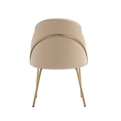 Gracie Dining Chair in Tan and Gold (set of 2) - Ornate Home