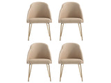Gracie Dining Chair in Tan and Gold (set of 4) - Ornate Home