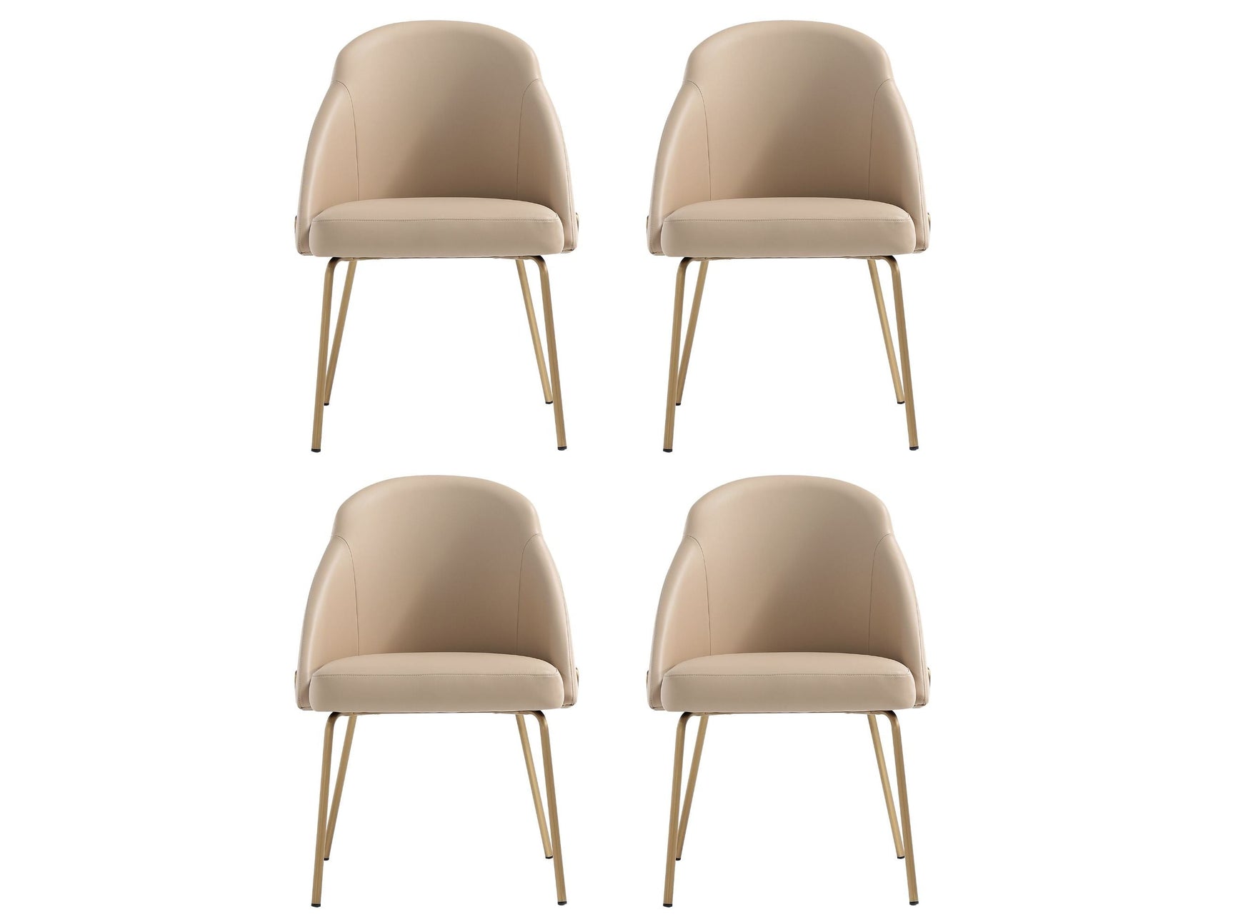 Gracie Dining Chair in Tan and Gold (set of 4) - Ornate Home