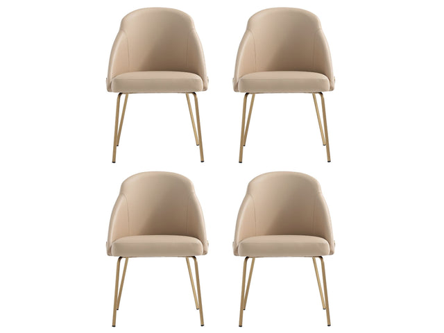Gracie Dining Chair in Tan and Gold (set of 4) - Ornate Home