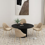 Gracie Dining Chair in Tan and Gold (set of 4) - Ornate Home