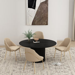 Gracie Dining Chair in Tan and Gold (set of 4) - Ornate Home