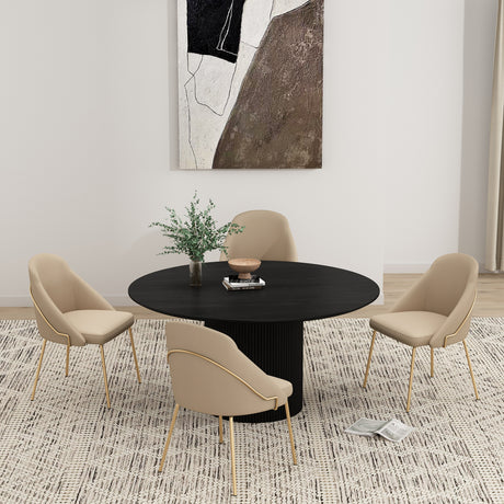 Gracie Dining Chair in Tan and Gold (set of 4) - Ornate Home