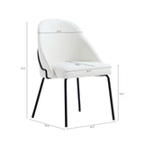 Gracie Dining Chair in White and Black - Ornate Home