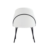 Gracie Dining Chair in White and Black - Ornate Home