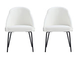 Gracie Dining Chair in White and Black (set of 2) - Ornate Home