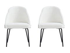 Gracie Dining Chair in White and Black (set of 2) - Ornate Home