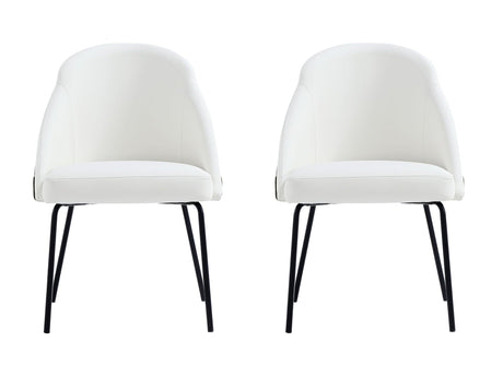 Gracie Dining Chair in White and Black (set of 2) - Ornate Home