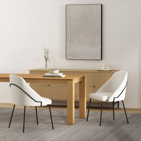 Gracie Dining Chair in White and Black (set of 2) - Ornate Home