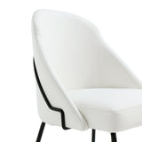 Gracie Dining Chair in White and Black (set of 2) - Ornate Home