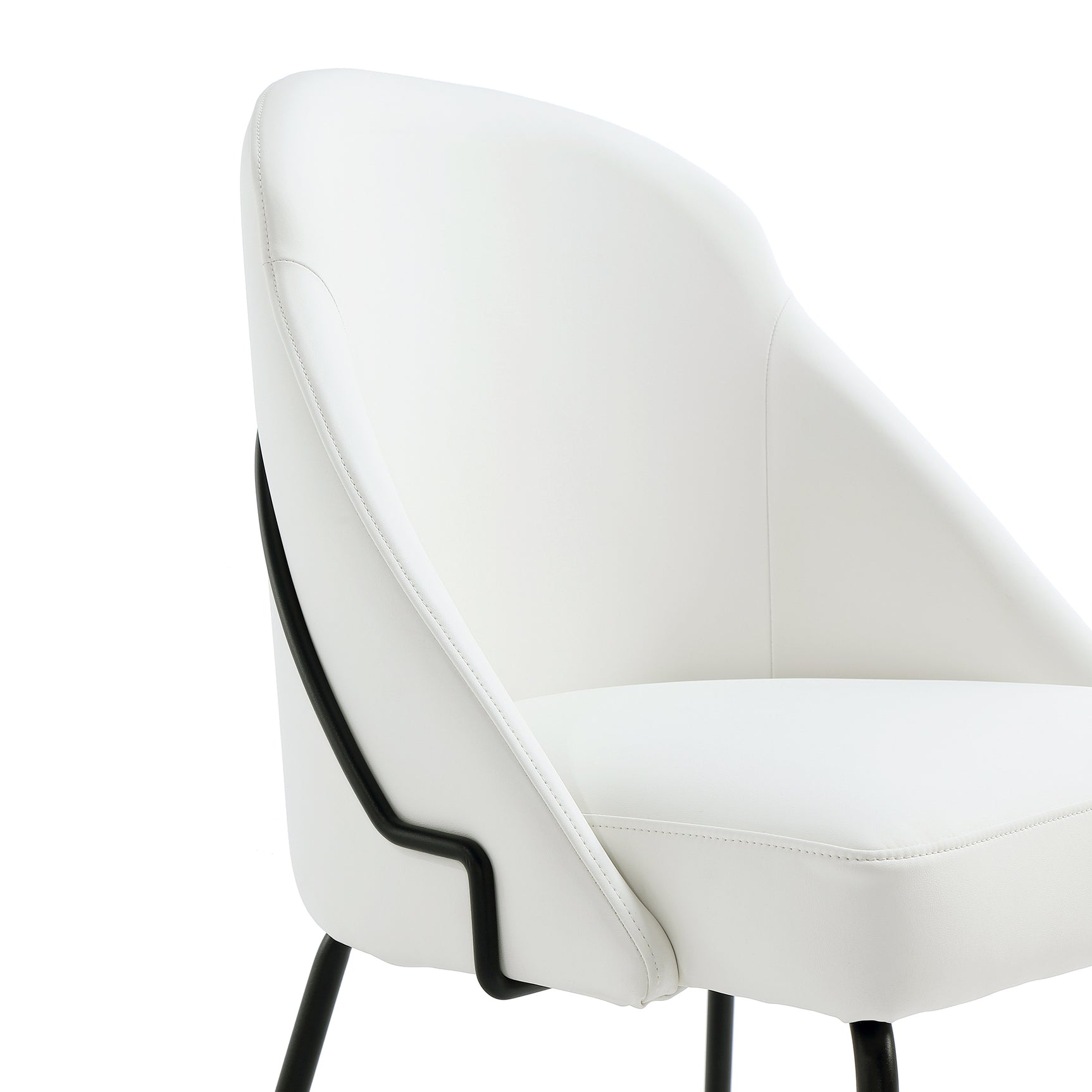 Gracie Dining Chair in White and Black (set of 2) - Ornate Home