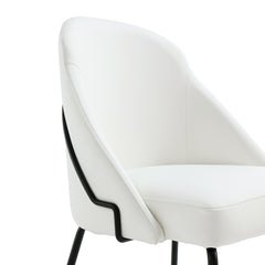 Gracie Dining Chair in White and Black (set of 2) - Ornate Home