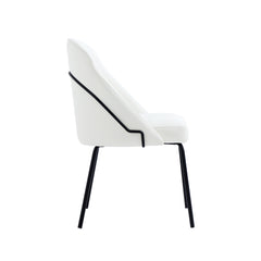 Gracie Dining Chair in White and Black (set of 2) - Ornate Home