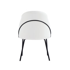 Gracie Dining Chair in White and Black (set of 2) - Ornate Home