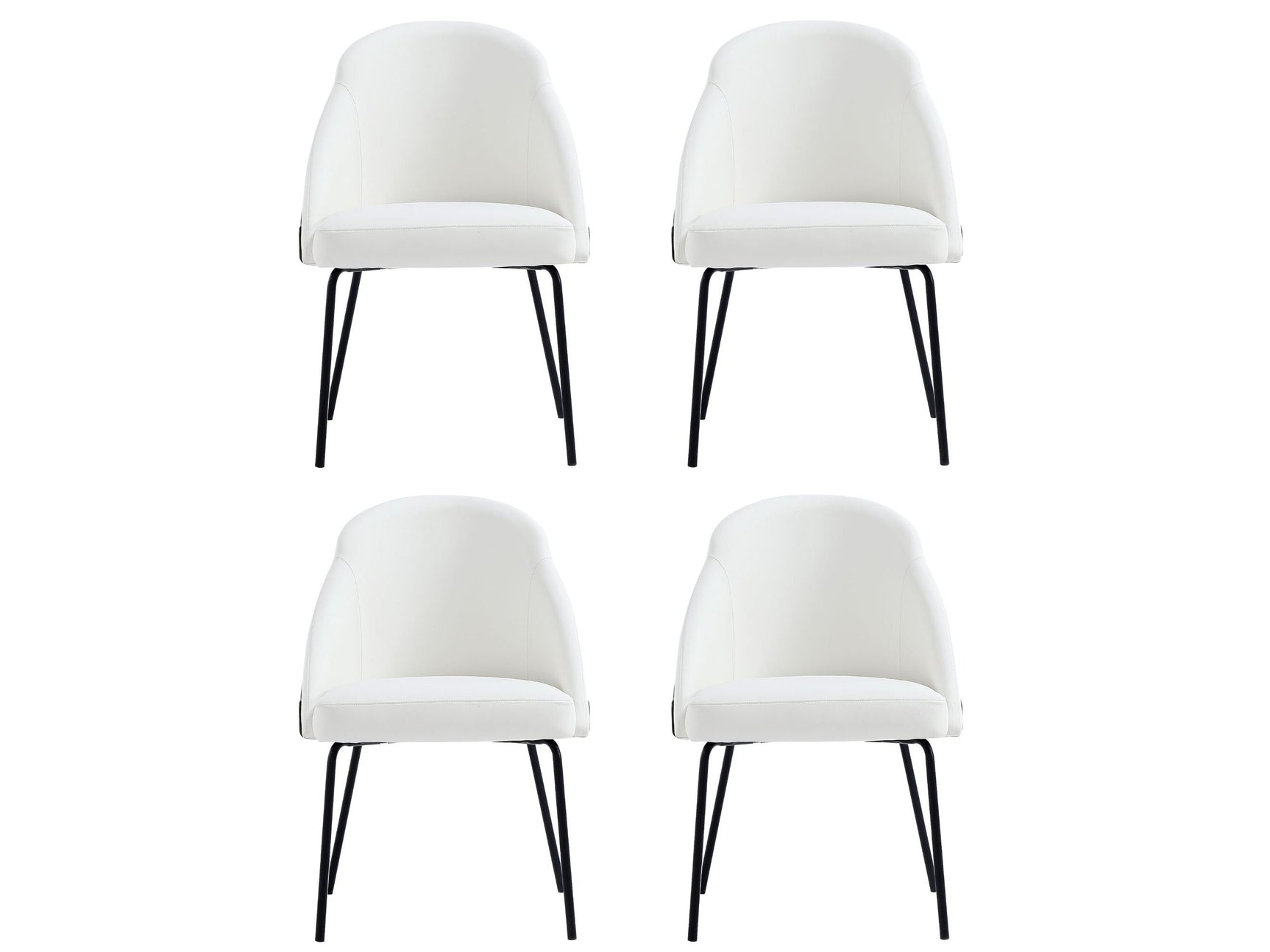 Gracie Dining Chair in White and Black (set of 4) - Ornate Home