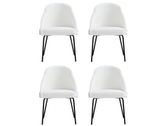 Gracie Dining Chair in White and Black (set of 4) - Ornate Home