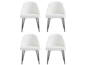 Gracie Dining Chair in White and Black (set of 4) - Ornate Home