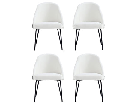 Gracie Dining Chair in White and Black (set of 4) - Ornate Home