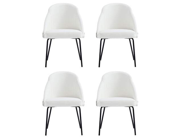 Gracie Dining Chair in White and Black (set of 4) - Ornate Home