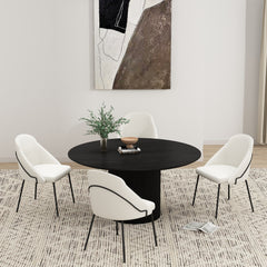Gracie Dining Chair in White and Black (set of 4) - Ornate Home