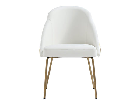 Gracie Dining Chair in White and Gold - Ornate Home