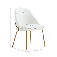 Gracie Dining Chair in White and Gold - Ornate Home