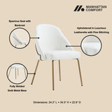 Gracie Dining Chair in White and Gold - Ornate Home