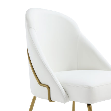 Gracie Dining Chair in White and Gold - Ornate Home