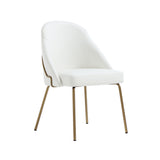 Gracie Dining Chair in White and Gold - Ornate Home