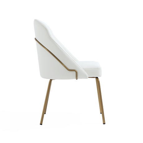 Gracie Dining Chair in White and Gold - Ornate Home